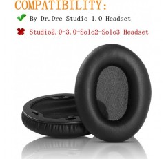 Beats Dr.Dre Studio 1.0 헤드셋과 호환되는 교체용 폼 이어패드 쿠션 헤드밴드 1세트