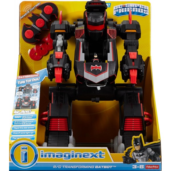 Fisher-Price Imaginext dc 슈퍼 프렌즈, r/c 변형 배트봇