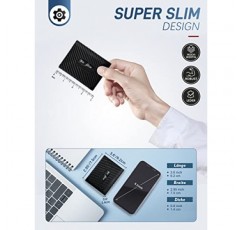 동전 수납칸이 있는 GSG 슬림 지갑, RFID 보호, 남성용 소형 신용 카드 지갑, 미니 가죽 지갑, M22085, 1-블랙(탄소 섬유), rfid 지갑