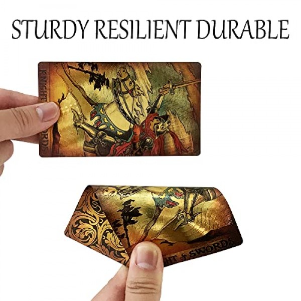 SUNHHX 타로 카드, 78 타로 카드 데크 PVC 방수 주름 방지 금박 클래식 타로 카드, 영어 지침서, 초보자를 위한 타로 카드