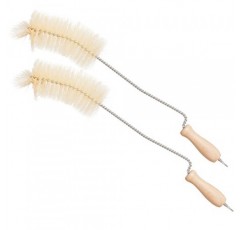 돼지 강모, 강철 와이어, 너도밤나무 손잡이가 있는 Redecker 젖병 브러시, 12-1/2인치, 2개 세트