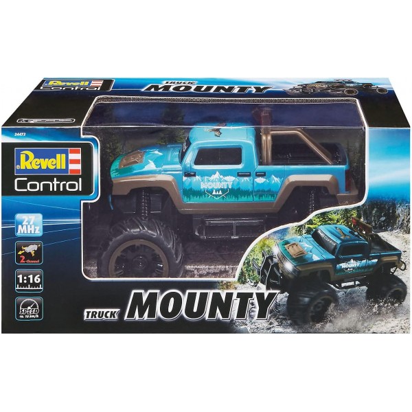 Revell Control RC Truck MOUNTY I Scale 1:16 I 모든 지형에 적합한 견고한 디자인 I 대형 프로파일 타이어 I 강력한 모터 I 초보자에게 적합 I 흥미진진한 야외 모험에 적합