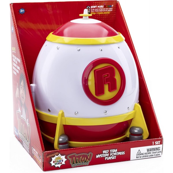 Ryan's World: 레드 타이탄 미스터리 포트리스 플레이 세트 | 미니 피규어, 차량 및 스티커로 Ryan의 Titan Universe를 발견하십시오! | 3세 이상 어린이용