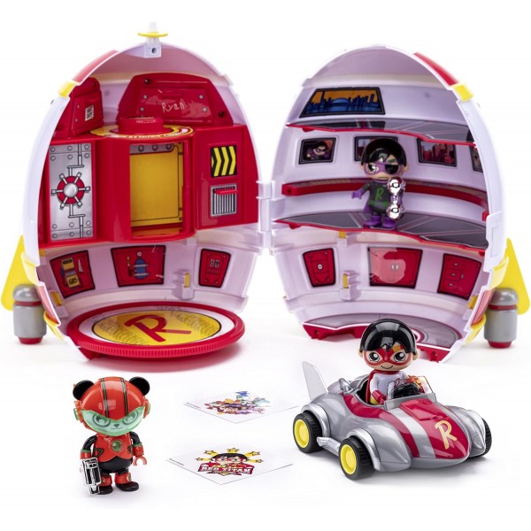 Ryan's World: 레드 타이탄 미스터리 포트리스 플레이 세트 | 미니 피규어, 차량 및 스티커로 Ryan의 Titan Universe를 발견하십시오! | 3세 이상 어린이용