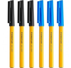 STAEDTLER Fine 0.3mm 430 스틱 볼펜 필기용 펜 스무스 - 검정 및 파랑 잉크(6)