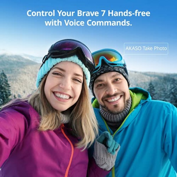AKASO 액션캠 4K 20MP WiFi 수중 카메라 IPX8 방수 액션 카메라 EIS 2.0(터치 스크린, 줌, 음성 제어, 외부 마이크 및 2x1350mAh 배터리 키트 포함)-Brave 7(회색)