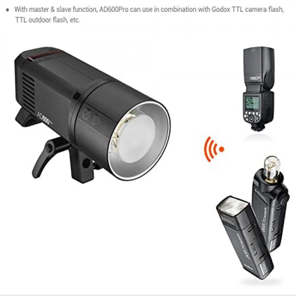 Canon Nikon Sony Fujifilm Olympus Panasonic 카메라용 Godox AD600 Pro AD600Pro Godox 플래시, 내장 Godox 2.4G 무선 X 시스템, 리튬 이온 배터리가 장착된 600Ws TTL 실외 플래시 HSS 1/8000s 스트