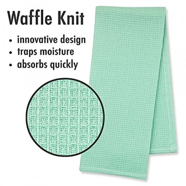 Jot & Mark 행주 100% 면 | 건조 및 주방용 4개 세트(씨폼 블루-그린)