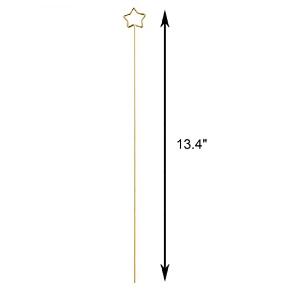 Tinsow 30 Pcs 금속 꽃 장소 카드 홀더, 13.4 인치 꽃 꽃꽂이 용 클립, 결혼식 및 파티 용 황금 선물 카드 홀더 (별)