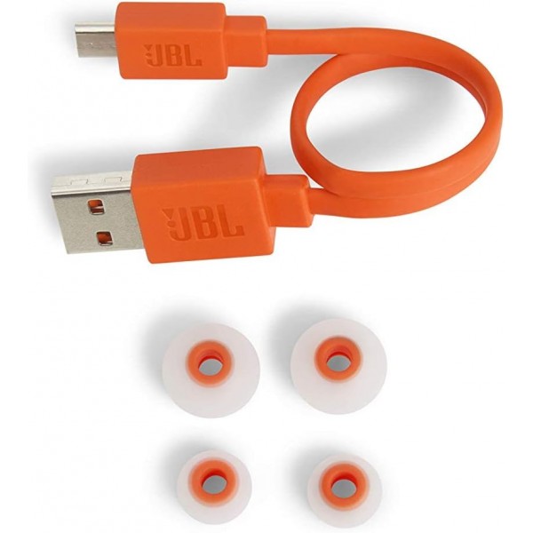 흰색 JBL Tune110BT 인이어 Bluetooth 헤드폰 - 통합 마이크가 있는 무선 이어폰 - 배터리 한 번 충전으로 최대 6시간 음악 스트리밍