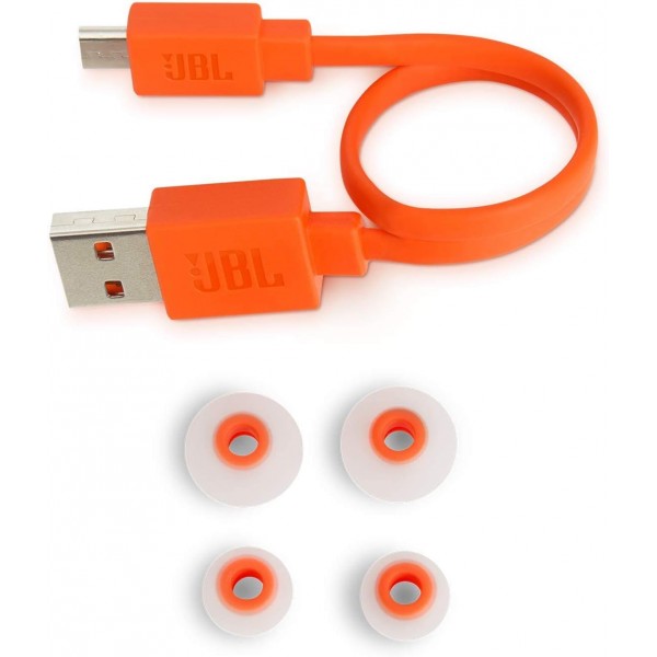 흰색 JBL Tune110BT 인이어 Bluetooth 헤드폰 - 통합 마이크가 있는 무선 이어폰 - 배터리 한 번 충전으로 최대 6시간 음악 스트리밍