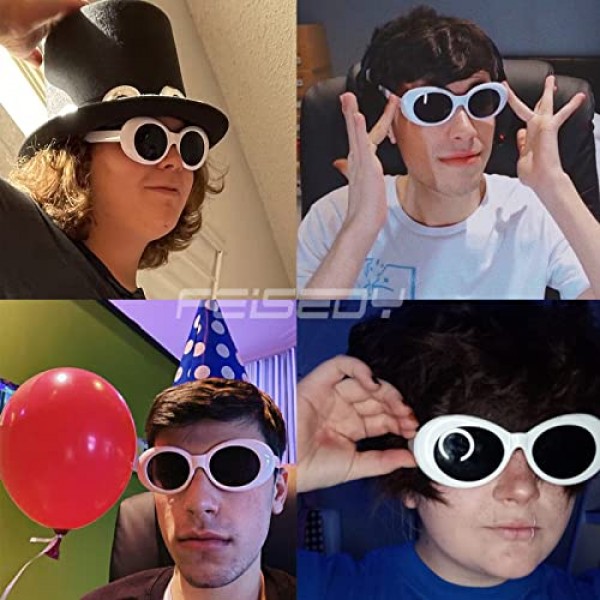 Feisedy 레트로 타원형 선글라스 라운드 Steampunk 선글라스 여성 남성 B2253