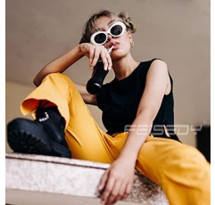 Feisedy 레트로 타원형 선글라스 라운드 Steampunk 선글라스 여성 남성 B2253