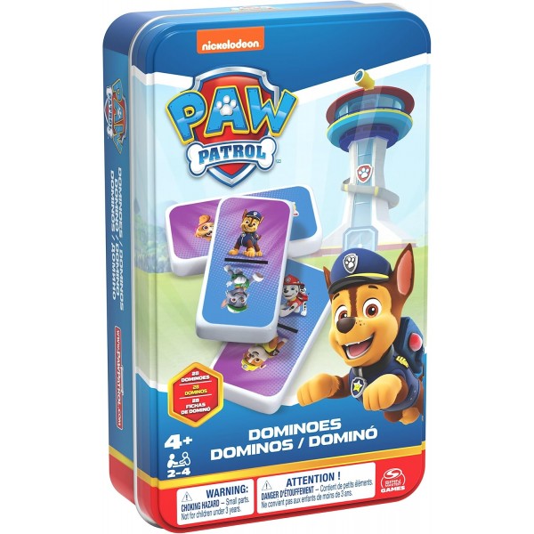 Spin Master Games - PAW Patrol Domino - 털복숭이 친구들과 함께하는 클래식 게임, 2-4인용, 5세 이상