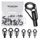 THKFISH 막대 팁 수리 키트, 낚시 스테인레스 스틸 세라믹 링 가이드 수리 교체 6 크기 30pcs 빅 스타일