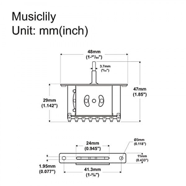 Musiclily Pro 3방향 기타 블레이드 스위치 픽업 셀렉터(가져오기 텔레 스타일 일렉트릭 기타용)