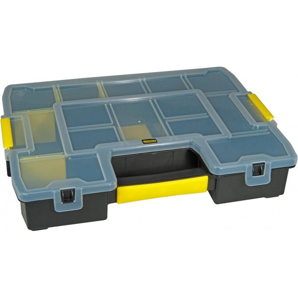 STANLEY Sortmaster Stackable Storage Organizer for Tools, Small Parts, 조정 가능한 구획, 1-97-483 1 멀티 컬러
