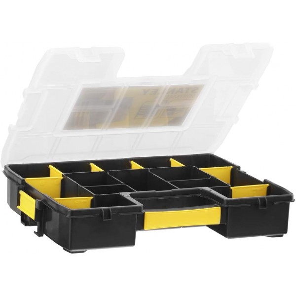 STANLEY Sortmaster Stackable Storage Organizer for Tools, Small Parts, 조정 가능한 구획, 1-97-483 1 멀티 컬러