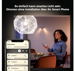 Philips Hue White E14 램프 더블 팩 2x470lm, 밝기 조절 가능, 따뜻한 백색광, 앱을 통해 제어 가능, Amazon Alexa(Echo, Echo Dot)와 호환 가능