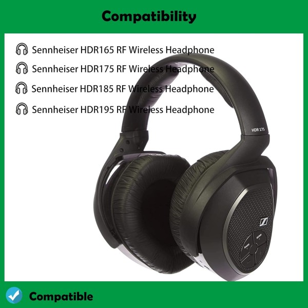 Sennheiser HDR175/HDR165/HDR185/HDR195 RF 무선 헤드폰과 호환되는 DowiTech Premium HDR175 헤드폰 이어 패드 헤드셋 교체 용 이어 패드