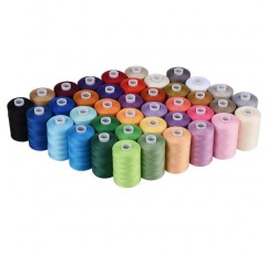 Moon Waves 재봉사 40 색 914m 스풀 당 40S/2 폴리 에스터 15 색 세트 재봉틀 자수기 손 재봉 (40 색)