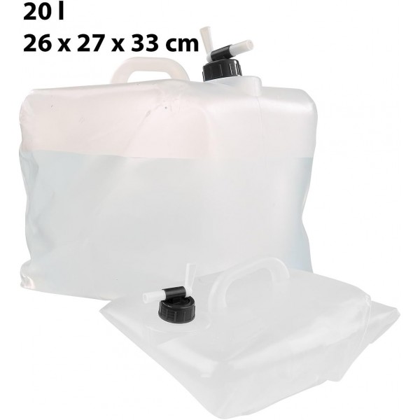 Semptec Urban Survival Technology 캐니스터 접이식: 수도꼭지가 있는 접이식 물통, 20리터, 식수에 이상적(접이식 물통 캠핑)
