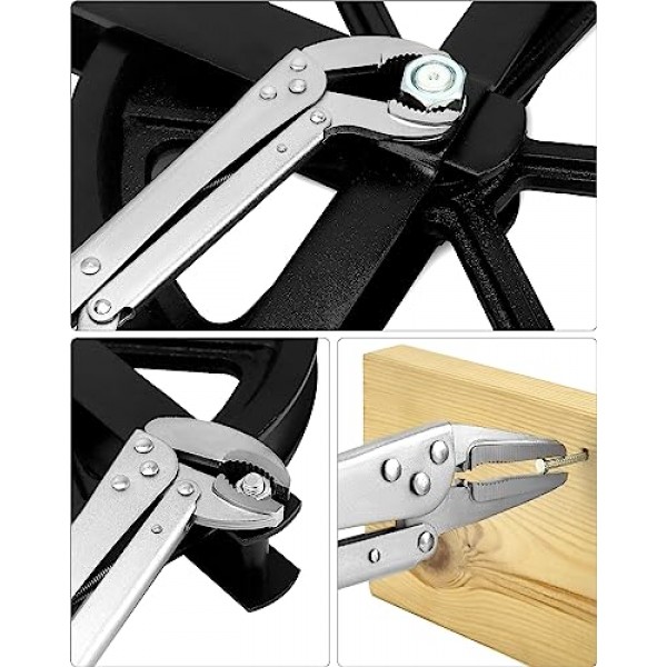 QWORK 긴 코 바이스 잠금 펜치 세트, 3 Pcs 12 인치 직선/45도/80도 각도 펜치, 확장 긴 핸들 바이스 그립 펜치, 좁은 공간을 위한 바이스 그립 렌치 세트