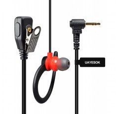 UAYESOK 워키토키 이어폰, 양방향 라디오 헤드셋 Motorola Talkabout용 1핀 2.5mm 잭 G 모양 안전 이어폰 TLKR T92 H20 T60 T80 T82 XT180 PTT 마이크가 있는 양방향 라디오(2개 팩)