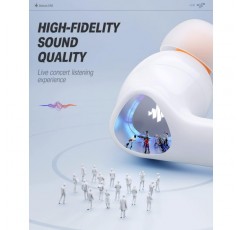 Donner Bluetooth 잡음 제거 헤드폰, 12mm 오디오 드라이버가 있는 무선 인이어 헤드폰, 강렬한 저음, 마이크 4개가 있는 잡음 제거 헤드폰, 32시간 배터리, Bluetooth 5.2, 화이트