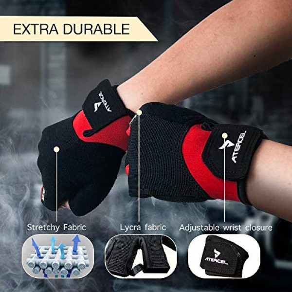 남성 및 여성용 ATRCEL 운동 장갑, 역도, 사이클링, 체육관, 훈련, 통기성 및 꼭 맞는 운동 장갑
