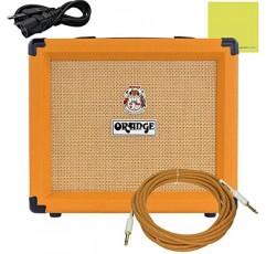Orange Crush 20 기타 콤보 앰프 번들, Pig Hog 우븐 악기 케이블, 전원 케이블 및 액체 오디오 연마 천 포함(3개 품목)