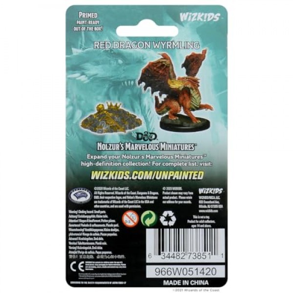 Nolzurs D&D 놀라운 도색되지 않은 미니어처: 웨이브 10: 레드 드래곤 지룡