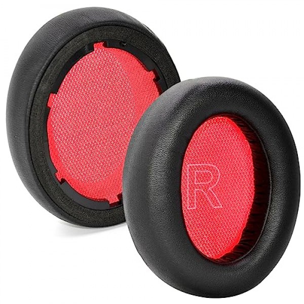Life Q10 이어 패드 교체용 이어 쿠션 폼 소프트 이어패드 Anker Soundcore와 호환 Life Q10 / Q10 BT 헤드폰 이어 쿠션(블랙/레드)