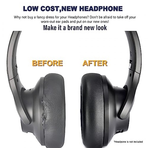 Life Q10 이어 패드 교체용 이어 쿠션 폼 소프트 이어패드 Anker Soundcore와 호환 Life Q10 / Q10 BT 헤드폰 이어 쿠션(블랙/레드)