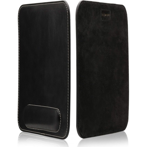 손목 받침대가 있는 Londo 정품 가죽 Mouspad - 미끄럼 방지 바닥, 매끄러운 표면(검은색)