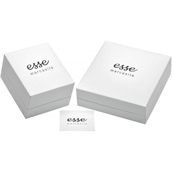 Esse Marcasite 스털링 실버 타원형 레인보우 문스톤 & Marcasite 목걸이 46cm / 18'' 체인