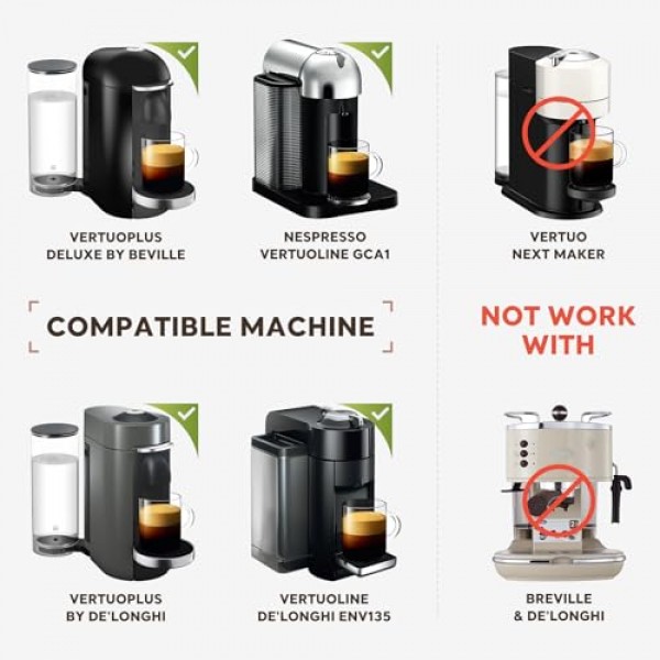 네스프레소 Vertuoline GCA1 및 ENV135 리필 가능 커피 캡슐 필터용 스테인레스 스틸 재사용 가능한 커피 포드 에스프레소 크기 150ml/5oz(1 캡슐)