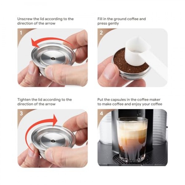 네스프레소 Vertuoline GCA1 및 ENV135 리필 가능 커피 캡슐 필터용 스테인레스 스틸 재사용 가능한 커피 포드 에스프레소 크기 150ml/5oz(1 캡슐)