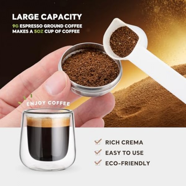 네스프레소 Vertuoline GCA1 및 ENV135 리필 가능 커피 캡슐 필터용 스테인레스 스틸 재사용 가능한 커피 포드 에스프레소 크기 150ml/5oz(1 캡슐)