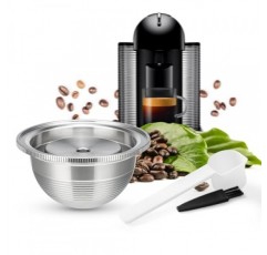 네스프레소 Vertuoline GCA1 및 ENV135 리필 가능 커피 캡슐 필터용 스테인레스 스틸 재사용 가능한 커피 포드 에스프레소 크기 150ml/5oz(1 캡슐)