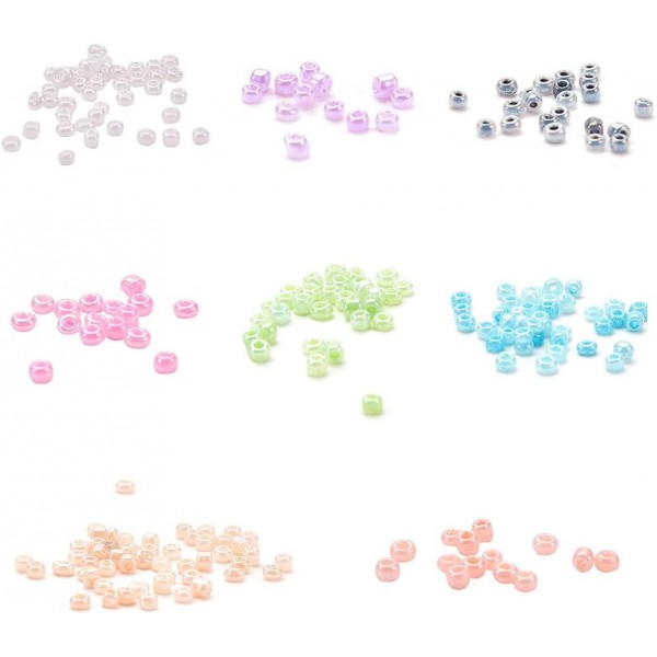 Craftdady 12500pcs 12/0 유리 씨앗 비즈 2mm 실론 라운드 느슨한 스페이서 공예에 대 한 혼합 색상 보석 만들기 혼합 색상-1 12/0 - 2mm