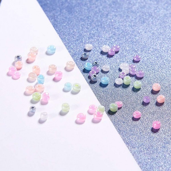 Craftdady 12500pcs 12/0 유리 씨앗 비즈 2mm 실론 라운드 느슨한 스페이서 공예에 대 한 혼합 색상 보석 만들기 혼합 색상-1 12/0 - 2mm