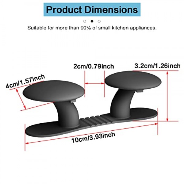 AUHSSAN 장치용 케이블 정리 도구 4개 팩, 케이블 홀더, 접착식 케이블 홀더, 케이블 정리 도구, 케이블 클램프, 소형 주방 ​​가전제품용 버섯 모양, 믹서, 커피 머신, 