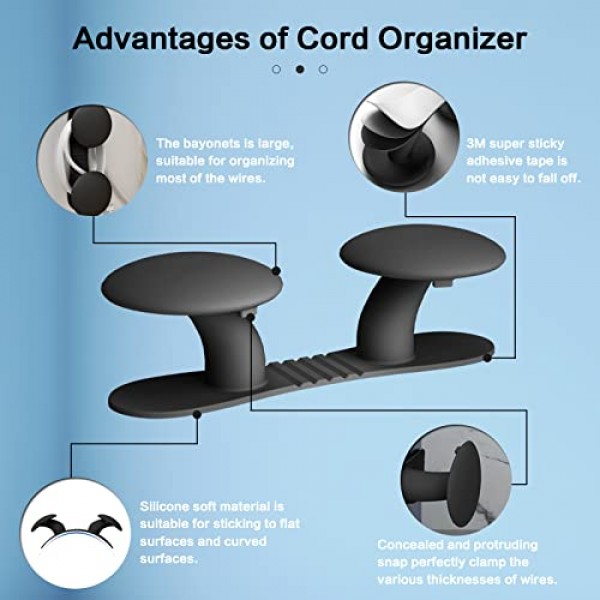 AUHSSAN 장치용 케이블 정리 도구 4개 팩, 케이블 홀더, 접착식 케이블 홀더, 케이블 정리 도구, 케이블 클램프, 소형 주방 ​​가전제품용 버섯 모양, 믹서, 커피 머신, 