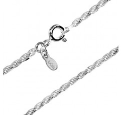 LeCalla Links 스털링 실버 이탈리안 쥬얼리 2 MM, 3 MM 틴 여성 및 남성용 로프 체인 목걸이(18, 20, 22, 24, 26인치) 26인치 박스