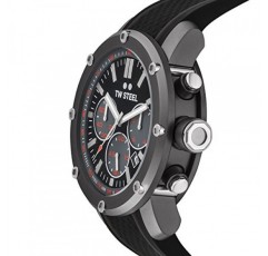 TW Steel Grandeur Tech 남성용 48mm 크로노그래프 쿼츠 시계(실리콘 스트랩 포함)