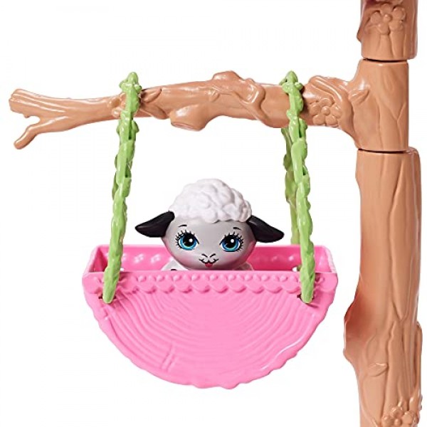 Enchantimals Barnyard Nursery Playset with Haydie 말 인형(6인치), 트로터 말, 추가 동물 피규어 3개, 액세서리 10개 이상, 3~8세 어린이를 위한 훌륭한 선물, 멀티