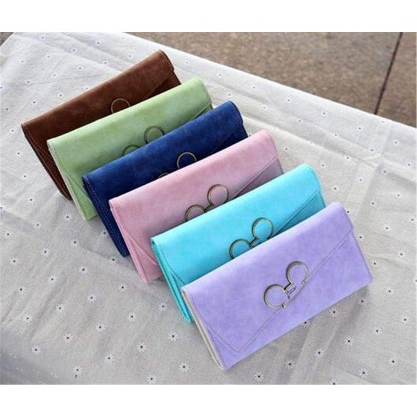 YasLa Roele Wallet Ms. Scrub Long Section Mickey Head 마그네틱 버클 경사 커버 Tri-Fold Unique 신용 카드 소지자 지갑 (19.1*9.5*2.3cm)