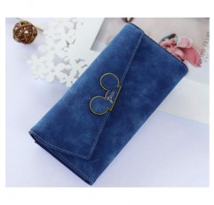 YasLa Roele Wallet Ms. Scrub Long Section Mickey Head 마그네틱 버클 경사 커버 Tri-Fold Unique 신용 카드 소지자 지갑 (19.1*9.5*2.3cm)
