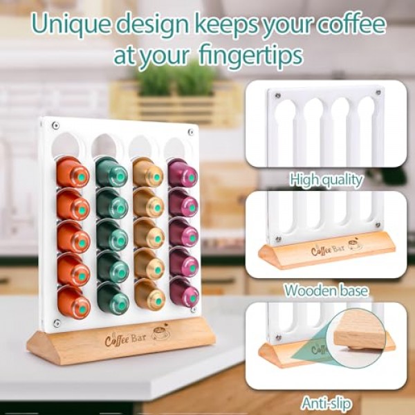 ZFGOLD 커피 포드 홀더 서랍 네스프레소 커피 포드 서랍 주최자 네스프레소 커피 포드 보관 주최자 스탠드 (유백색)